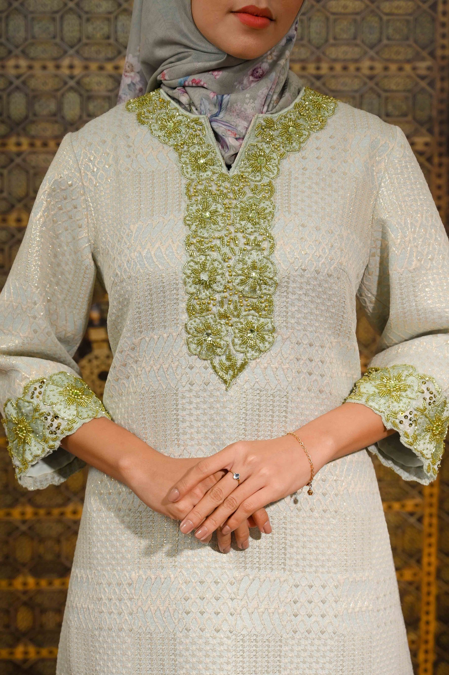 Amara Embroidery Tunic Celadon Mist