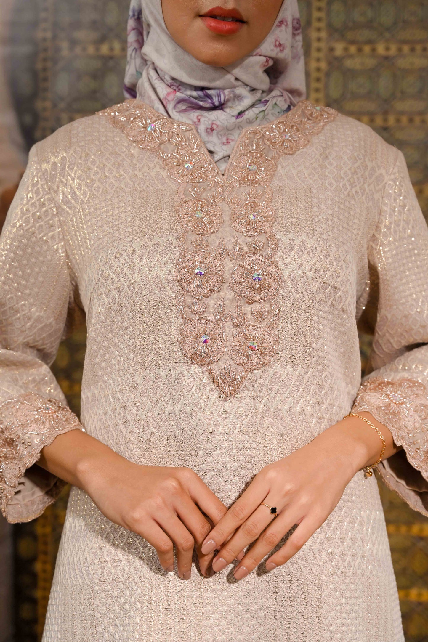 Amara Embroidery Tunic Rose Gold