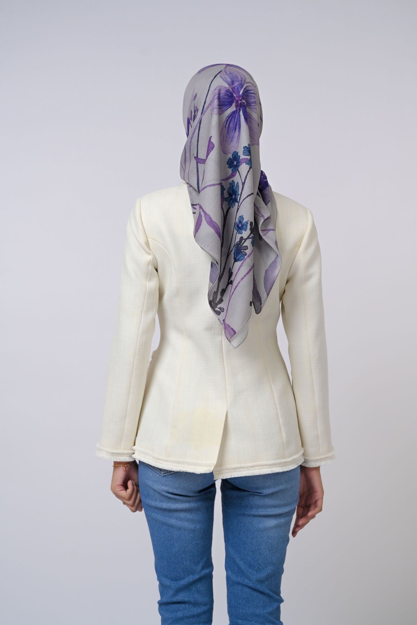 Tweed Jacket Woven Wool Outer Ivory Pearl