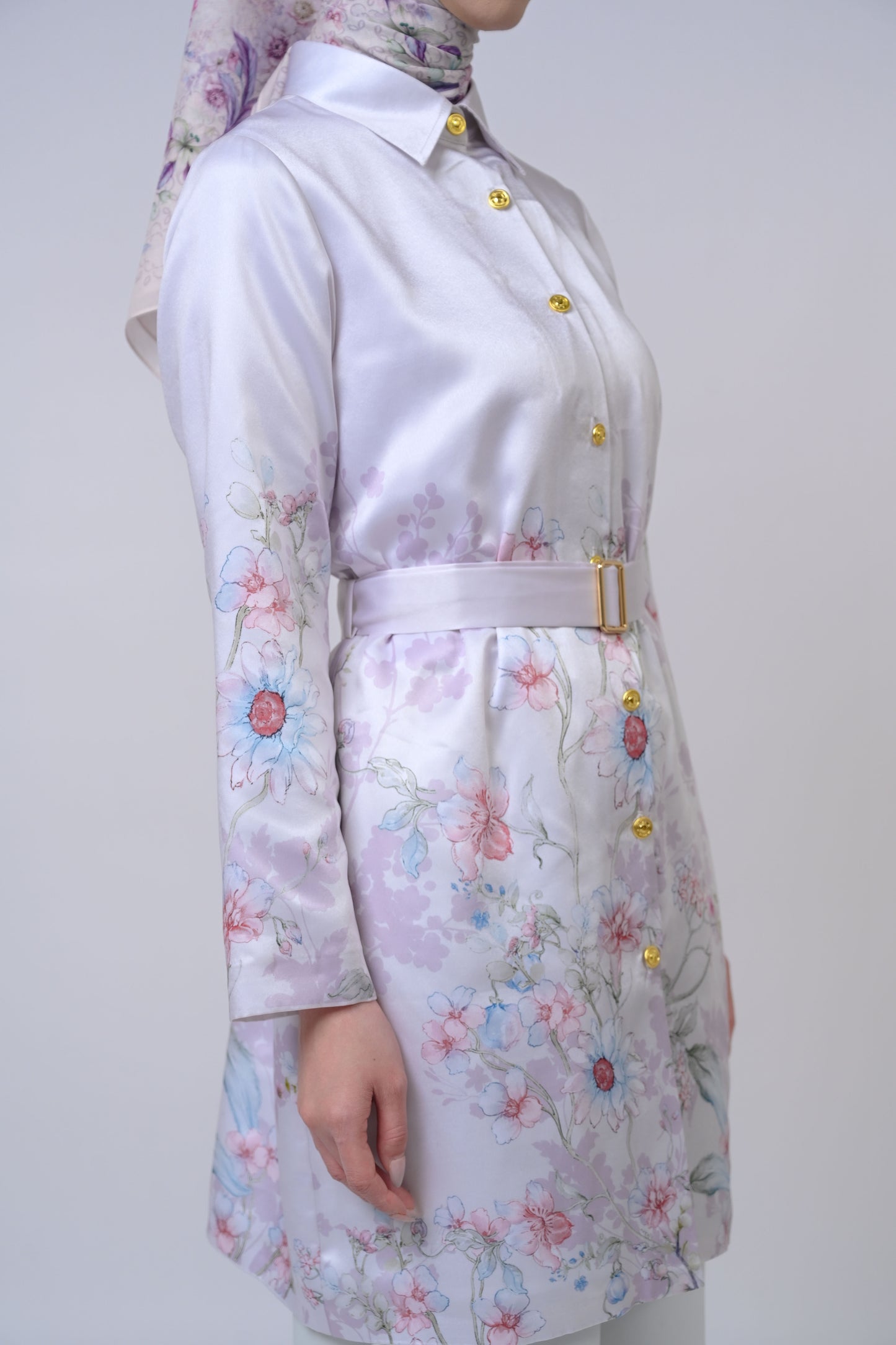 Bloom Tunic Series Modest Silk Floral Top