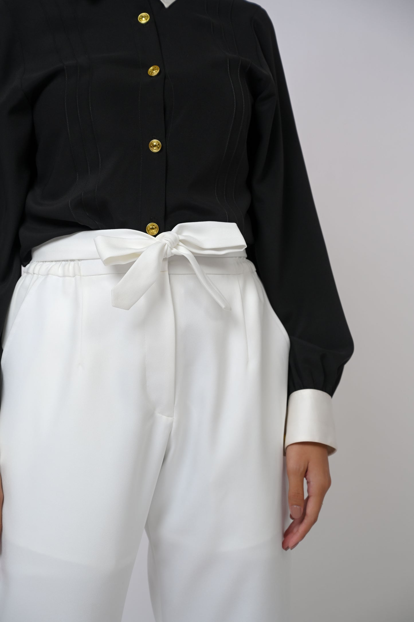 Noa Tapered Pants Tie Waist Plain Series