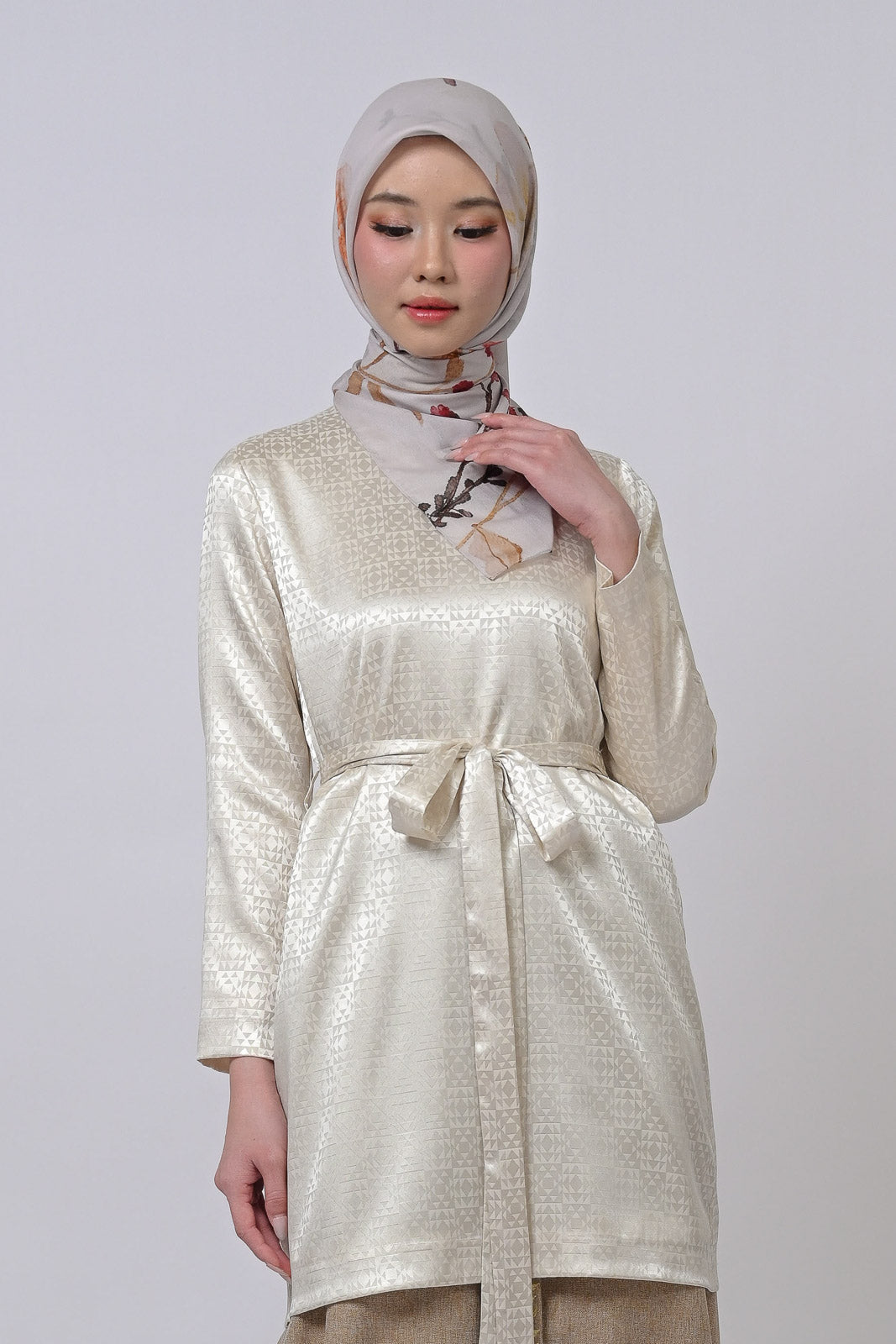 Aurora Silk Tunic Gold Mosaic Modest