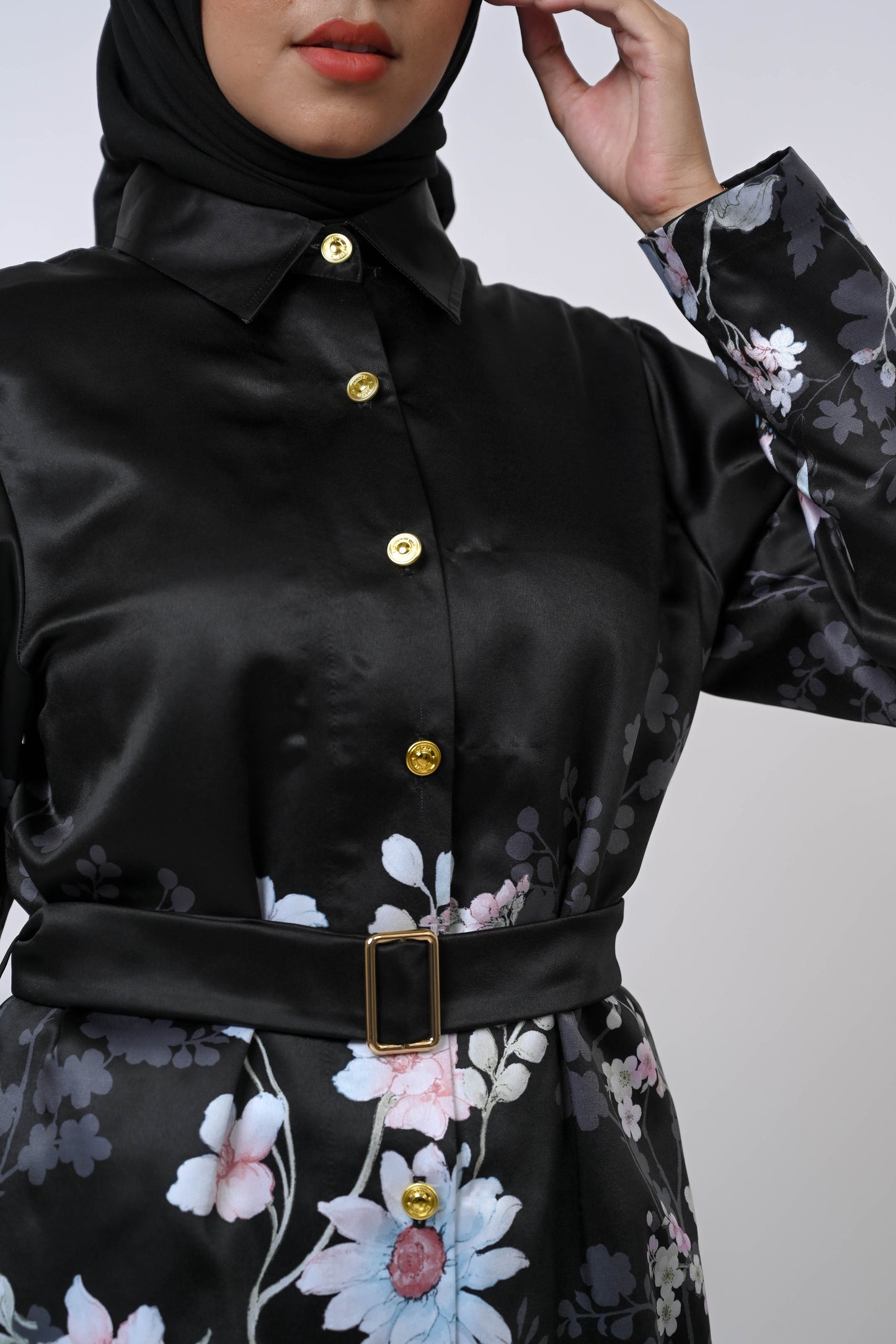 Bloom Tunic Series Modest Silk Floral Top