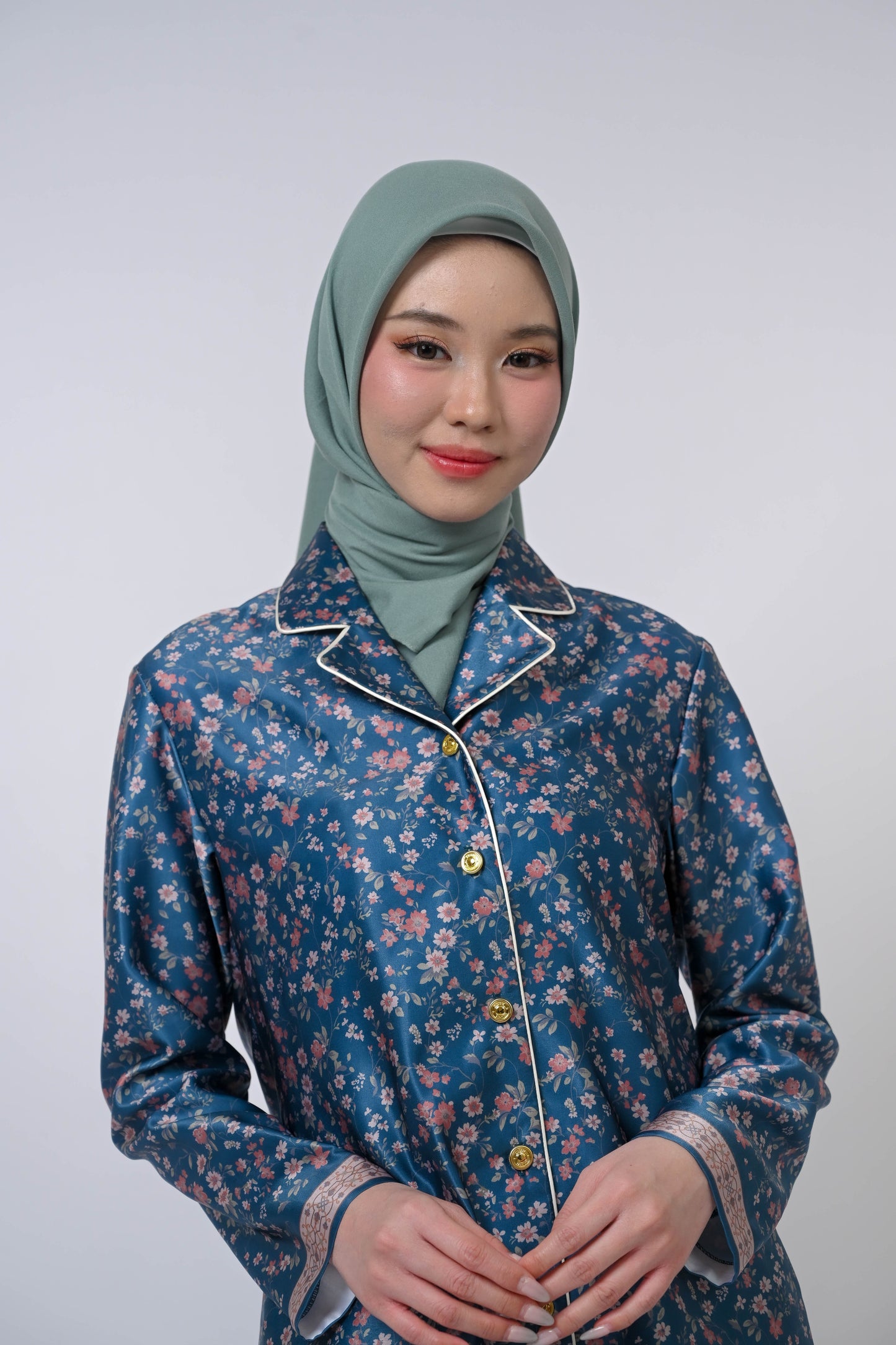 Lume Pajama Set Series Printed Modest Sleepwear
