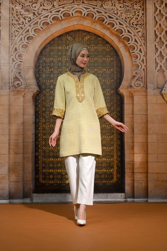 Amara Embroidery Tunic Azure Haze