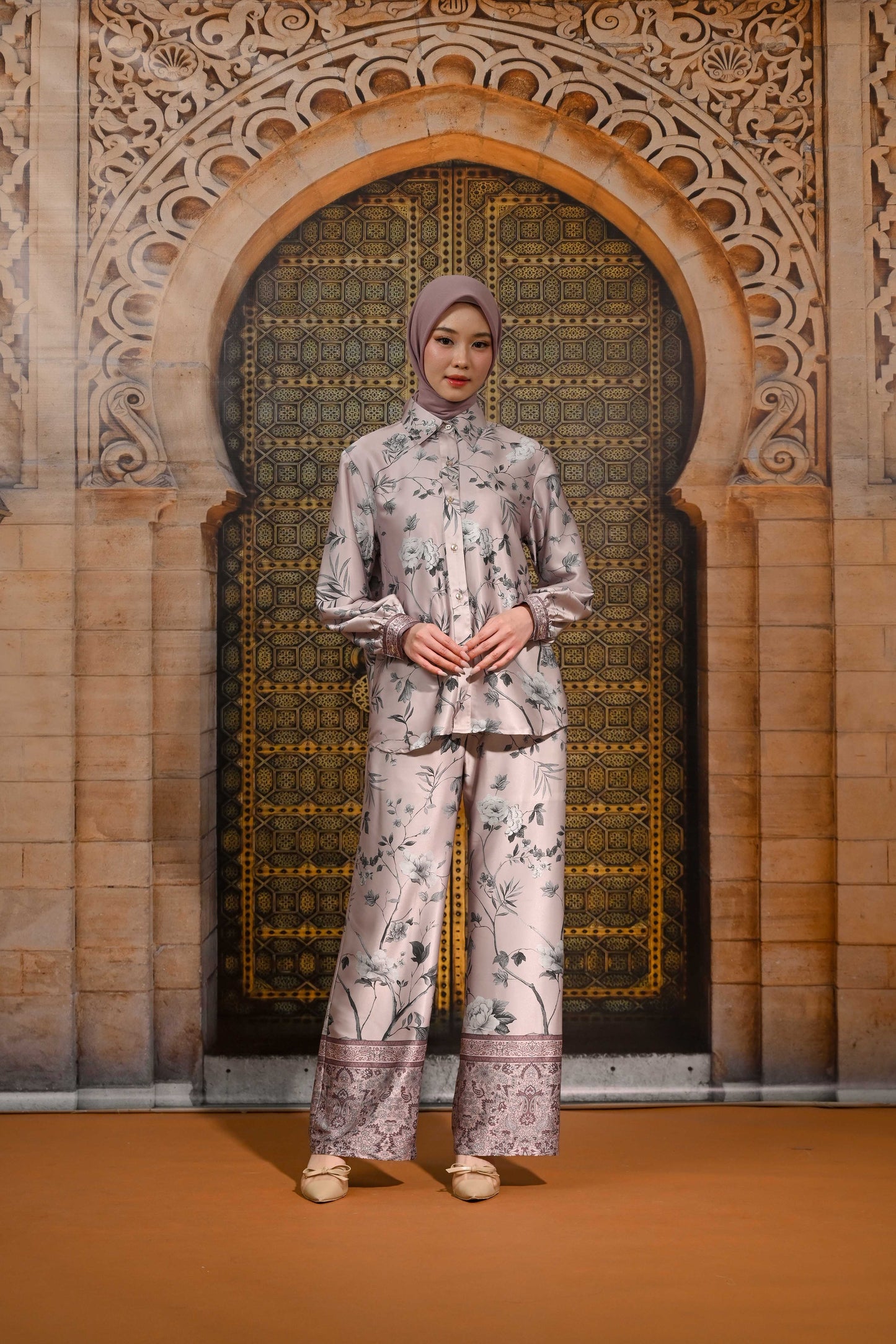 Amoura Silk Set Floral Modest Outfit Series