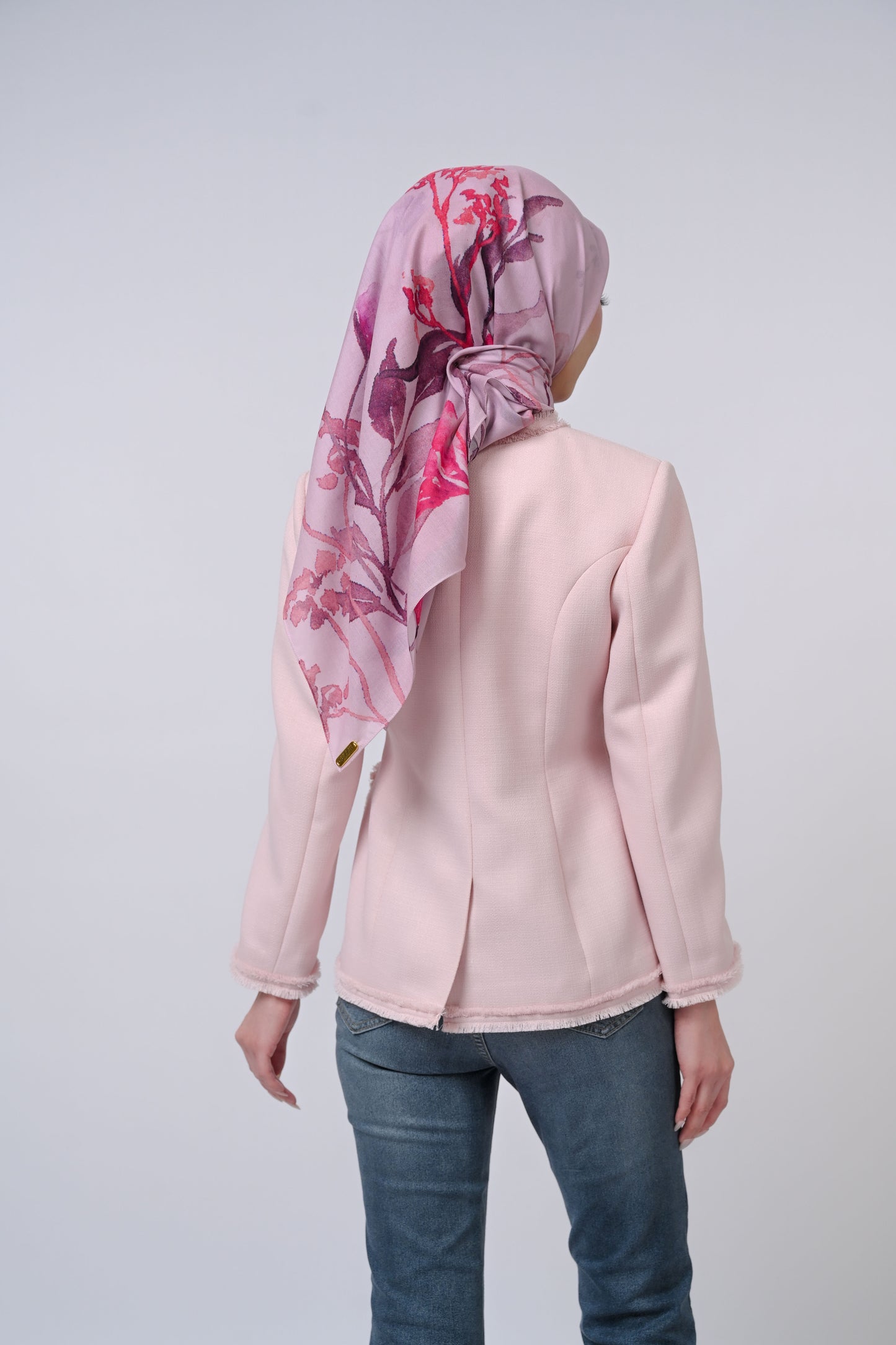 Tweed Jacket Woven Wool Outer Soft Pink