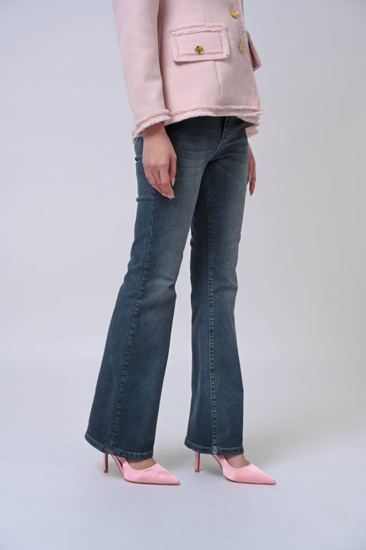 Signature Flare Jeans Smokewash Denim Vintage Inspired Premium Modest