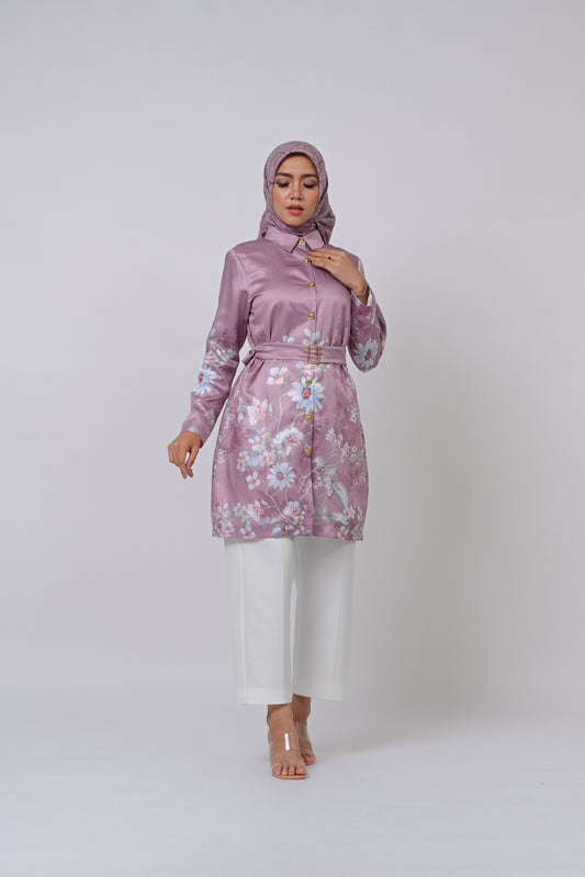 Bloom Tunic Series Modest Silk Floral Top