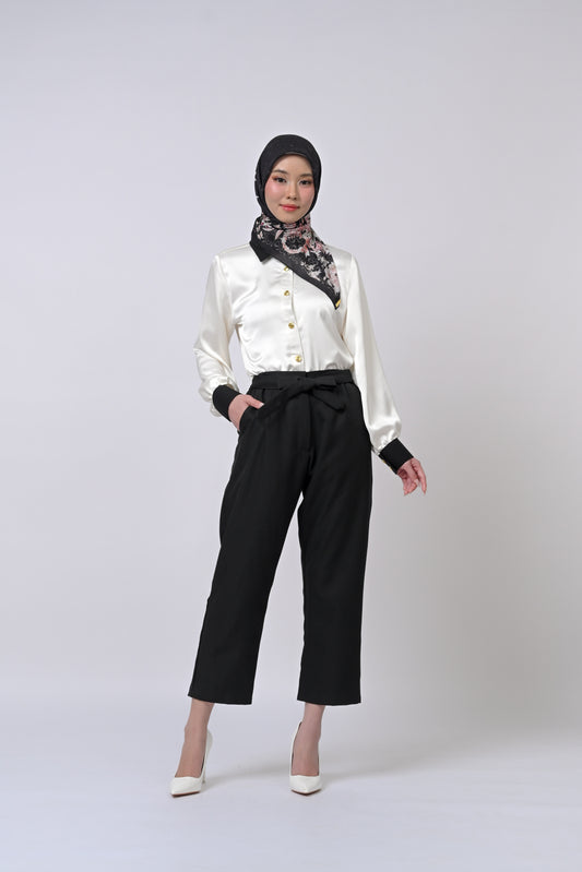 Noa Tapered Pants Tie Waist Plain Series